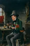 Herman (Armin) Kern, CZY WYSTARCZY MI PIENIĘDZY? STARY SKRZYPEK, 1904, olej, deska