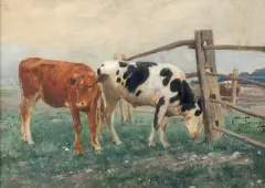 Oskar Frenzel, Krowy, 1888, akwarela, gwasz, ołówek, papier