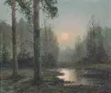 Wiktor Korecki, W KSIĘŻYCOWEJ POŚWIACIE, olej, płótno