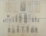 Józef Mehoffer, SZKICE WITRAŻY I POLICHROMII, ołówek, papier