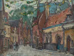 Mécislas De Rakowski, BRUXELLES, olej, tektura