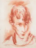 PORTRET CHŁOPCA by Jakub (Jacques) Zucker, sangwina, papier, offered Sep 2019