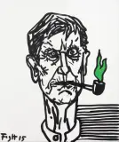 Andrzej Fogtt, Portret Tadeusza Dominika, 2015, olej, płótno