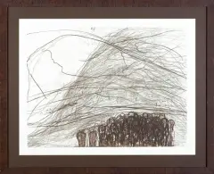 Z CYKLU KATHARSIS by Magdalena Abakanowicz, 1985, miękki werniks, papier, sold Sep 2019