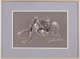 PIKNIK W DESZCZU by Andrzej Domżalski, 2014, akryl, pastel, papier, offered Jun 2019