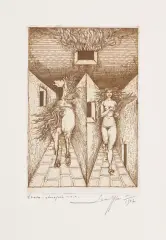 Erato by Leszek Rózga, 1967, akwaforta sepiowa, papier, offered Jun 2019
