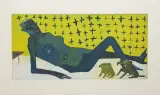 Jacek Sroka, YES AND DOUBLE NO, 1986, akwaforta, akwatinta barwna, papier