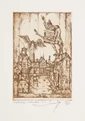 Czytający by Leszek Rózga, 1967, akwaforta sepiowa, papier, offered Jun 2019
