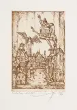 Leszek Rózga, Czytający, 1967, akwaforta sepiowa, papier