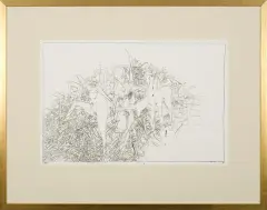 Jerzy Stajuda, Bez tytułu, 1980, tusz pióro, papier kremowy