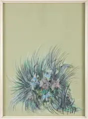 Bożena Wahl, Kwiaty, 1983, pastel, papier