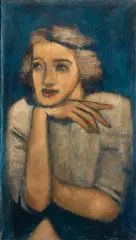 Jerzy Nowosielski, PORTRET KOBIETY, 1946-1947, olej, płótno