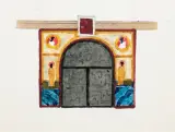 KRÓLOWIE I ŚWIĘCI by Jerzy Nowosielski, 1997, akwarela, ołówek, papier, sold Jun 2019
