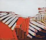 KOMPOZYCJA by Tadeusz Dominiku, lata 60. XX w., olej, płótno, offered Jun 2019