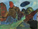 Alfred Lenica, KOMPOZYCJA, 1971, olej, płótno
