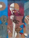 Zbigniew Makowski, BEZ TYTUŁU, 1980, tempera, olej, dwie złączone deski