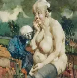 Jerzy Duda-Gracz, OBRAZ 1122 (JESIEŃ), 1987, olej, płyta pilśniowa