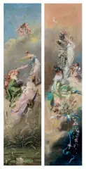 PARA DEKORACYJNYCH PANNEAUX by Jan Czesław Moniuszko, po 1900, olej, płótno, sold Jun 2019