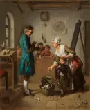 Leopold Loeffler, NOWY UCZEŃ, 1858, olej, płótno