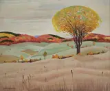 Rafał Malczewski, SAMOTNY WIĄZ (THE ELM TREE), 1947, olej, tektura