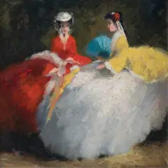 ELEGANTKI by Fritz Moritz, olej, płótno, sold Jun 2019