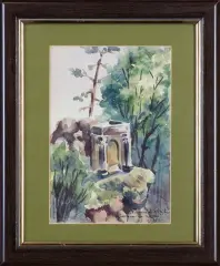 Jerzy Duda-Gracz, Z cyklu Jasna Góra (Kartka ze szkicown.), 1956, akwarela, papier