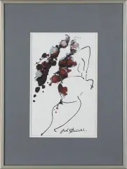 Andrzej Domżalski, Fascynacja, z cyklu Para, 2014, tusz pióro, akryl, papier jasnoszary