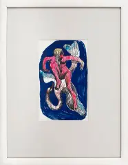 LEDA by Jan Lebensztejn, ołówek, tusze barwne, papier, sold May 2019