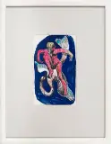 Jan Lebensztejn, LEDA, ołówek, tusze barwne, papier