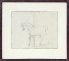 Józef Brandt, KOŃ, OK. 1860, ołówek, papier