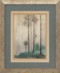 Maciej Nehring, LAS. SŁONECZNE ŚWIATŁO WŚRÓD DRZEW, akwarela, papier