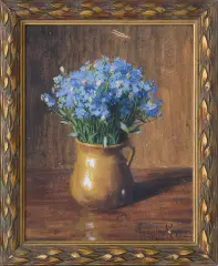 Mieczysław Reyzner, NIEZAPOMINAJKI, 1926, olej, tektura