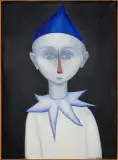 Krystyna Brzechwa, PIERROT, 1988, olej, płótno