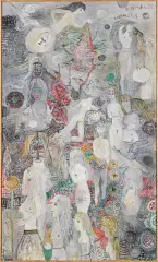 Krystyna Cękalska, KOBIETY, 1960, olej, płótno