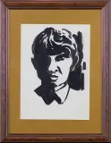 Jerzy Duda-Gracz, PORTRET CHŁOPCA (KARTKA ZE SZKICOWNIKA), 1956, tusz pędzel, papier