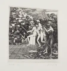 Jacek Gaj, SZKOŁA, 1968, miedzioryt, papier