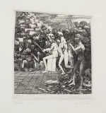 Jacek Gaj, SZKOŁA, 1968, miedzioryt, papier