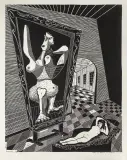 Dwie epoki – Maja by Stefan Rassalski, 1964, linoryt, papier kremowy, sold Mar 2019