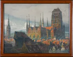 Theodor Urtnowski, Stare Miasto w Gdańsku, litografia barwna, papier
