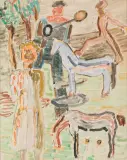 Maria Jarema, SCENA FIGURALNA, ok. 1942-43, akwarela, gwasz, papier