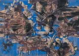 KOMPOZYCJA by Alfred Lenica, gwasz, papier, sold Mar 2019