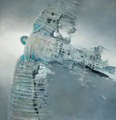 V5 by Zdzisław Beksiński, 2003, olej, płyta pilśniowa, sold Mar 2019