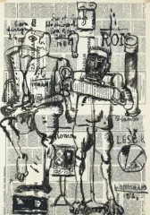 Eugeniusz Markowski, DWIE POSTACI, po 1990, tusz, pędzel, papier