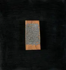 ŚWIADEK by Andrzej Szewczyk, 1989, ołów, grafit, deska dębowa, płyta pilśniowa, sold Mar 2019