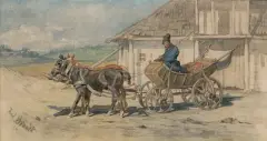 Józef Brandt, BAŁAGUŁA, 1874, akwarela, papier
