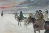 Jerzy Kossak, ODWRÓT SPOD MOSKWY, 1939, olej, płyta