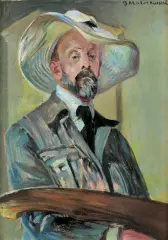 Jacek Malczewski, AUTOPORTRET W KAPELUSZU, ok. 1925, olej, tektura