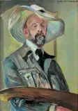 Jacek Malczewski, AUTOPORTRET W KAPELUSZU, ok. 1925, olej, tektura