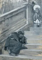 Ludwik de Laveaux, SEN SPRAWIEDLIWEGO, 1890, gwasz, akwarela, ślady ołówka, papier