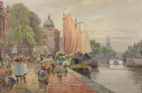 KWIACIARKI NAD KANAŁEM SINGEL W AMSTERDAMIE by Franz Max Richter-Reich, olej, płótno, offered Mar 2019